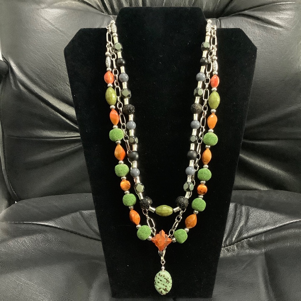 ART BY AMY LABBE Three Strand Necklace 14” long